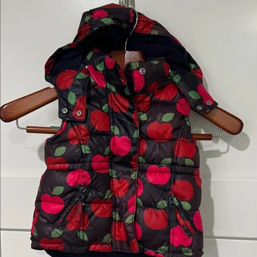 Gap Toddler Apple Print Puffer Vest Sz 3T